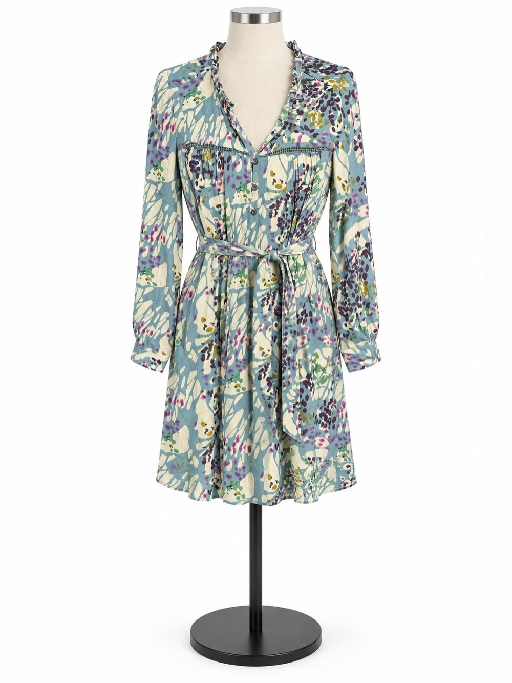 Anthropologie Dolan Left Coast Collection Floral Tie Waist Dress Large